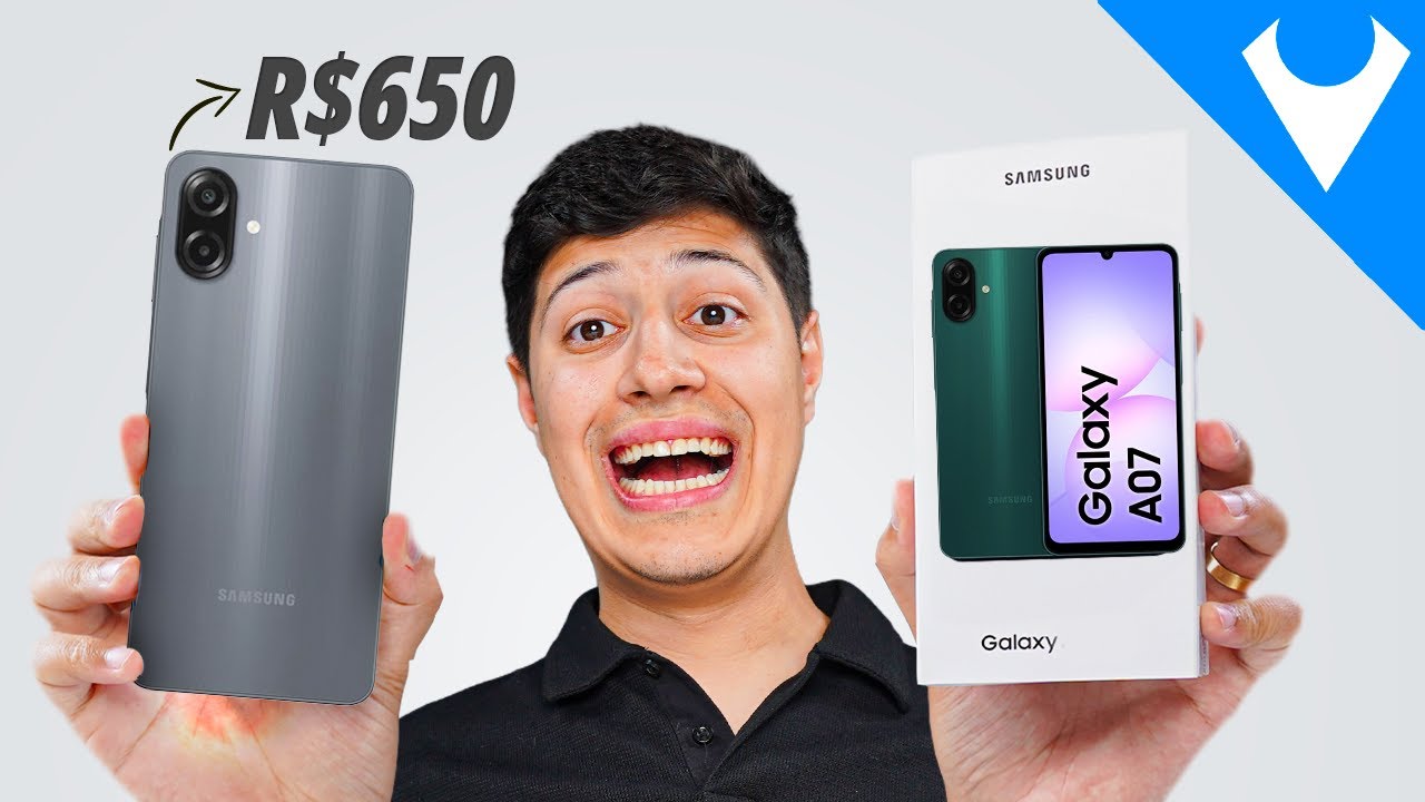 Chegou! GALAXY A07 só 700 REAIS o novo BARATINHO da Samsung vale a pena? Unboxing