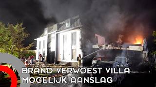 Grote Brand Verwoest Eindhovense Villa, Mogelijk Aanslag
