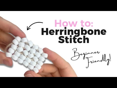 Beginners Flat Herringbone Stitch || Using BIG BEADS thumbnail