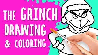 Coloring The Grinch Christmas Coloring Page | Learn how to draw The Grinch [Easy!]