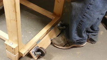 62. Simple DIY - hinged Casters on a workshop table