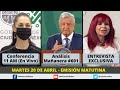 Emisión Matutina – Conferencias Mañaneras y Coberturas Especiales | Martes 20 de Abril 2021 #EnVivo