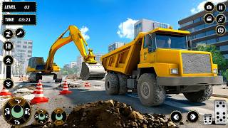 👷 Real City Road Construction Simulator 3D 🚧 | Heavy Excavator & Truck - Android Gameplay screenshot 4