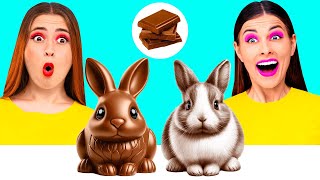 Real Food vs Chocolate Food Challenge | Prank Wars by Happy Fun