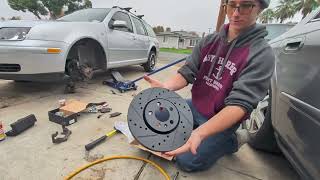 Mk4 VW Jetta BIG BRAKE upgrade part 2: Front