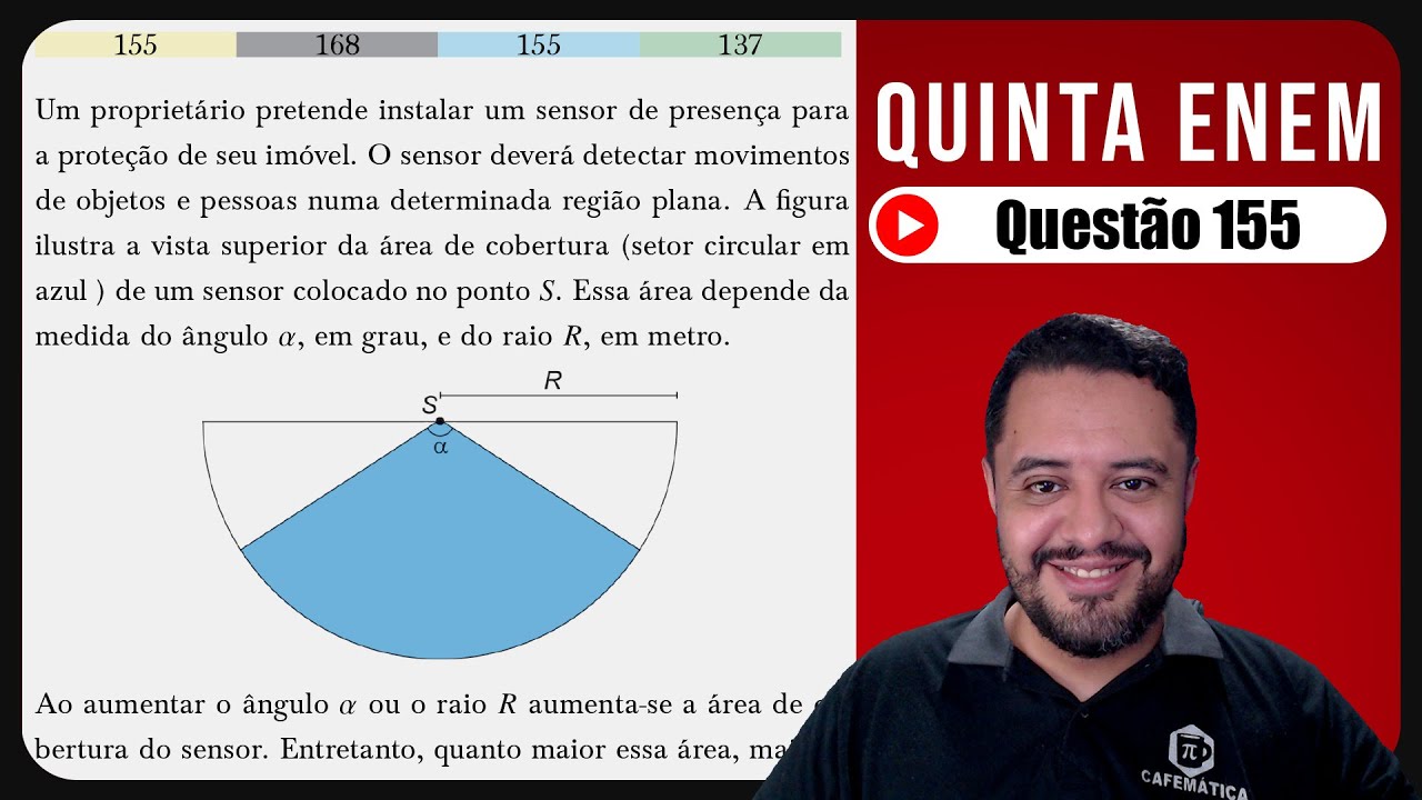 Um proprietário pretende instalar um sensor: Geometria com Setor ...