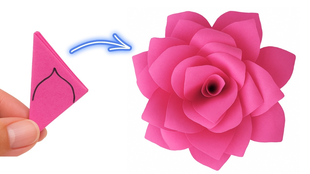 🌸 Cómo hacer FLORES de PAPEL Fáciles ✂️ - Manualidades con Papel | Hacer una ROSA de Papel