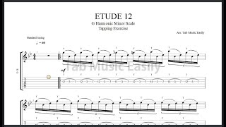 Tapping Exercise: Etude 12 // G Harmonic Minor Scale.