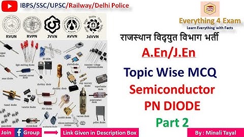 राजस्थान विद्युत विभाग भर्ती 2021 ||EC/EIC Preparation | Semiconductor PN Diode Part 2|MCQ|A.En/J.En