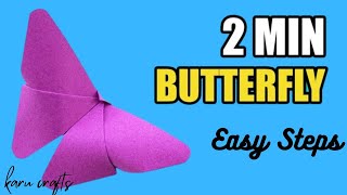 How to make origami butterfly in 2 minutes tutorial || Easy steps