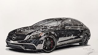 Drawing Mercedes-Benz CLS63 AMG @1wengallbi