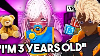 She Actually Thinks Shes 3 Yrs Old | Reacting TO VR Chat Age Regression Freakout
She Actually Thinks Shes 3 Yrs Old
Original video:
• https://youtu.be/8ptBebvLeQI?si=cBjmNOnNY8K-RgC5
Follow me on Social media:
Twitch: http://www.twitch.com/evanit0
VTuber model is a general use one
Creator: Suiika https://ko-fi.com/s/3c6b9c0edf She Actually Thinks Shes 3 Yrs Old | Reacting TO VR Chat Age Regression Freakout