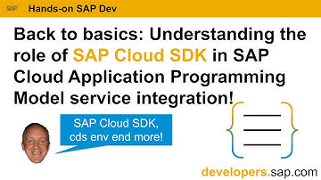 The role of SAP Cloud SDK in SAP Cloud Application Programming Model service integration