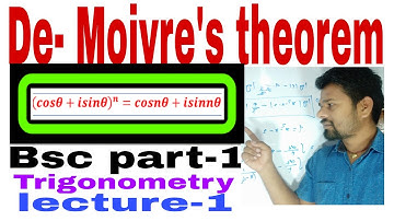 For- B.Sc part-1 maths,BRABU Muz,Degree Level Trigonometry DasGupta,LaljiPrasad,De-Moivre