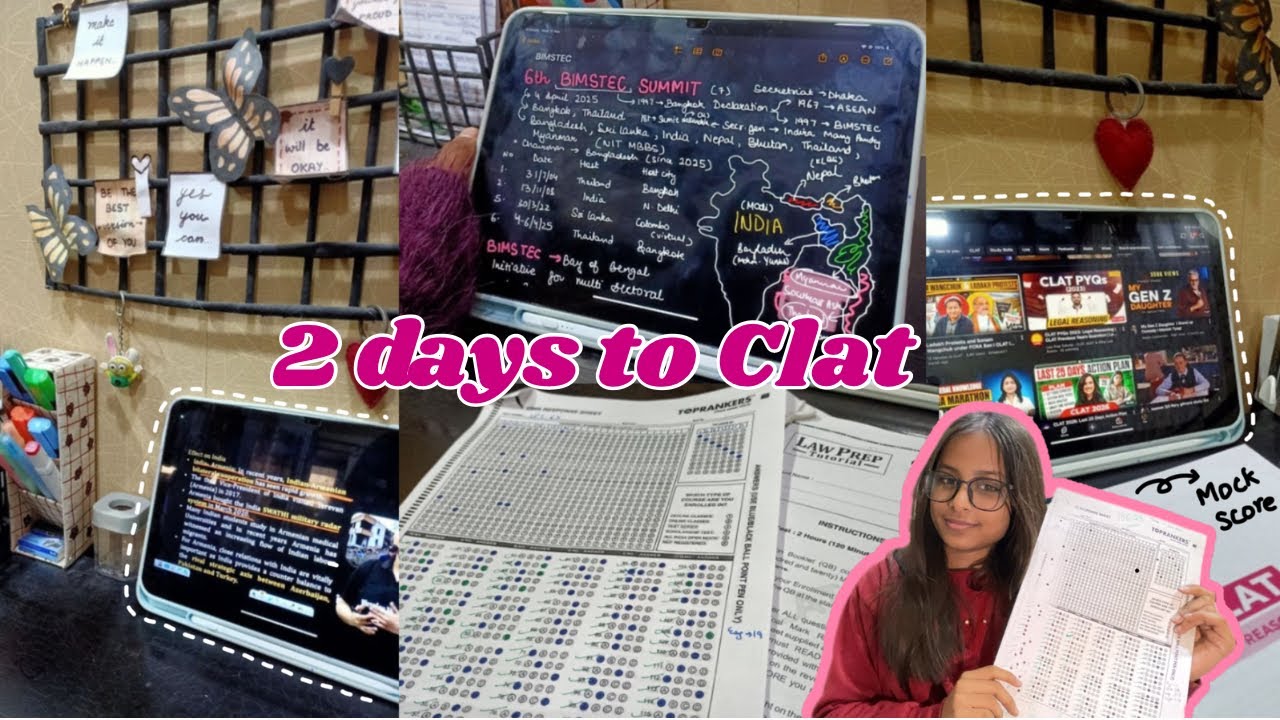 Clat 2026 in 2 days!!?? *mock and sample paper score*, yapping #clat # ...
