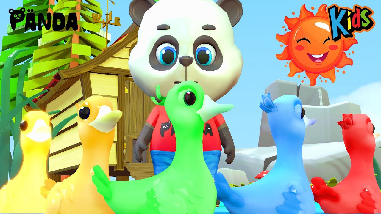 Five Little Ducks Song | Colorful Ducks | Nursery Rhymes & Kids Songs