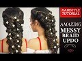 Amazing Messy Braid Updo Hair Tutorial | Bridal Hairstyle for Long Hair | New Hairstyles for 2018
