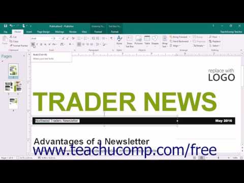 Publisher 2016 Tutorial Keyboard Shorcuts Microsoft Training
