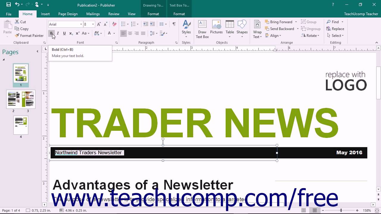 Publisher 2016 Tutorial Keyboard Shorcuts Microsoft Training - YouTube
