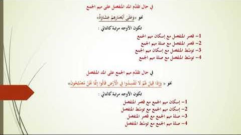 أول سورة البقرة برواية قالون عن نافع بالجمع بين وجهي ميم الجمع ووجهي المد المنفصل -