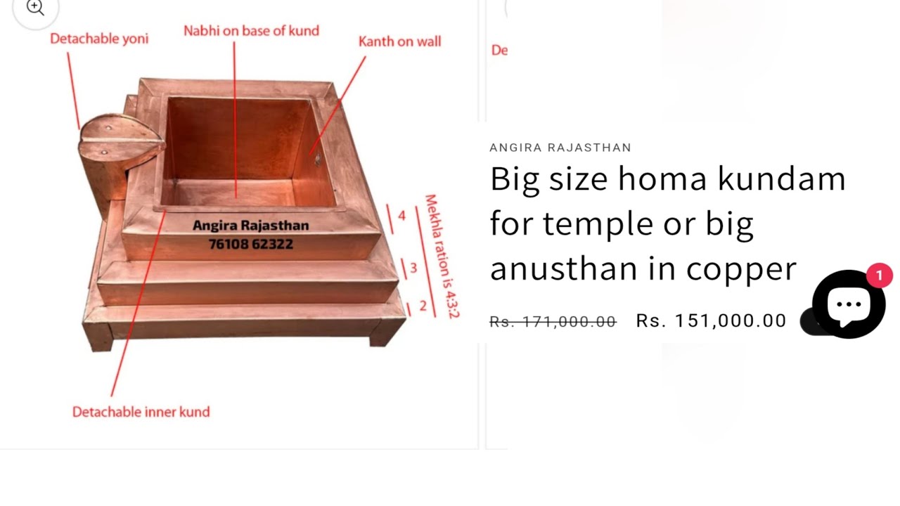 Big size hawan kund for temple or trust price 151000 including shipping. ALL INDIA DELIVERY
