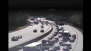 RAW VIDEO: Lanes of I-40 closed in both directions in Raleigh during rush hour Friday