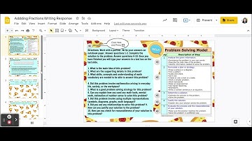 Adding Fractions Writing Response   Google Slides
