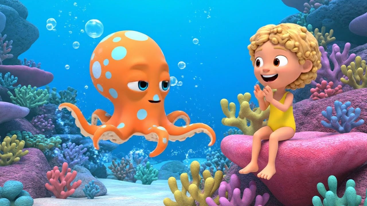 Tiny Octopus Swam Through Bubble Rings | Nursery Rhymes for Kids & Baby Songs