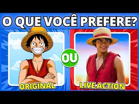 🔁 O QUE VOCÊ PREFERE? ORIGINAL vs LIVE ACTION | One Piece, Mario, Sonic, Moana | #buuquiz #quiz