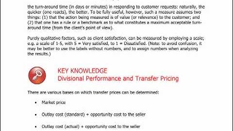 ACCA F5 - 11. Performance Measurement