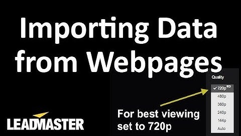 Getting Data from Web Pages into LeadMaster