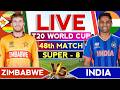 🔴Live - Ind vs Zim T20 WC 48th Match | Cricket Commentary | T20 WC | Ind vs Zim Match today