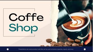 Biege Cassic Coffee Shop Profile Canva Presentation Template