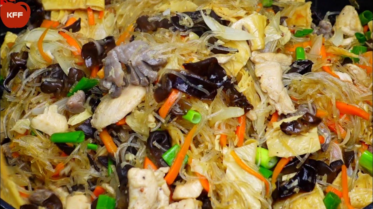 ឆាមីសួទន់ល្មមឆ្ងាញ់ || Stir Fried Glass Noodle