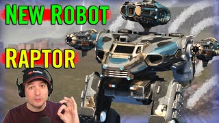 NEW Robot RAPTOR & Weapons... War Robots Test Server Gameplay WR