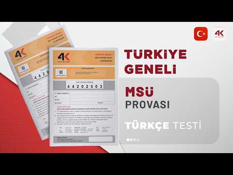 4K YAYINLARI TYT 3 MSÜ PROVASI A KİTAPÇIĞI Türkçe Testi Soru Çözümleri