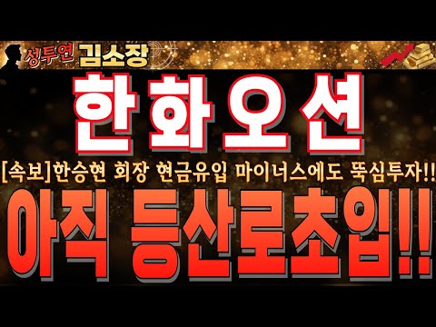 [한화오션 주가전망]<strong>한승현</strong> 회장 현금유입 마이너스에도 뚝심투자!! 아직 투자한거 회수하려면 이 정도 주가는 등산로 초입입니다!!꼭 시청하시고 목표가 상향하세요!! #한화오션