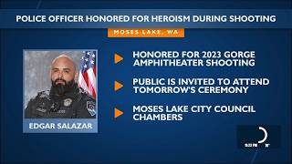 Police officer honored for heroism during shooting