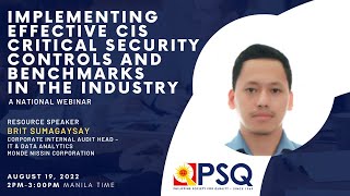 PSQ August 2022 Webinar | Implementing Effective CIS Critical Security Controls