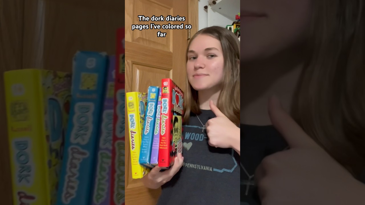 the dork diaries pages I’ve colored so far 