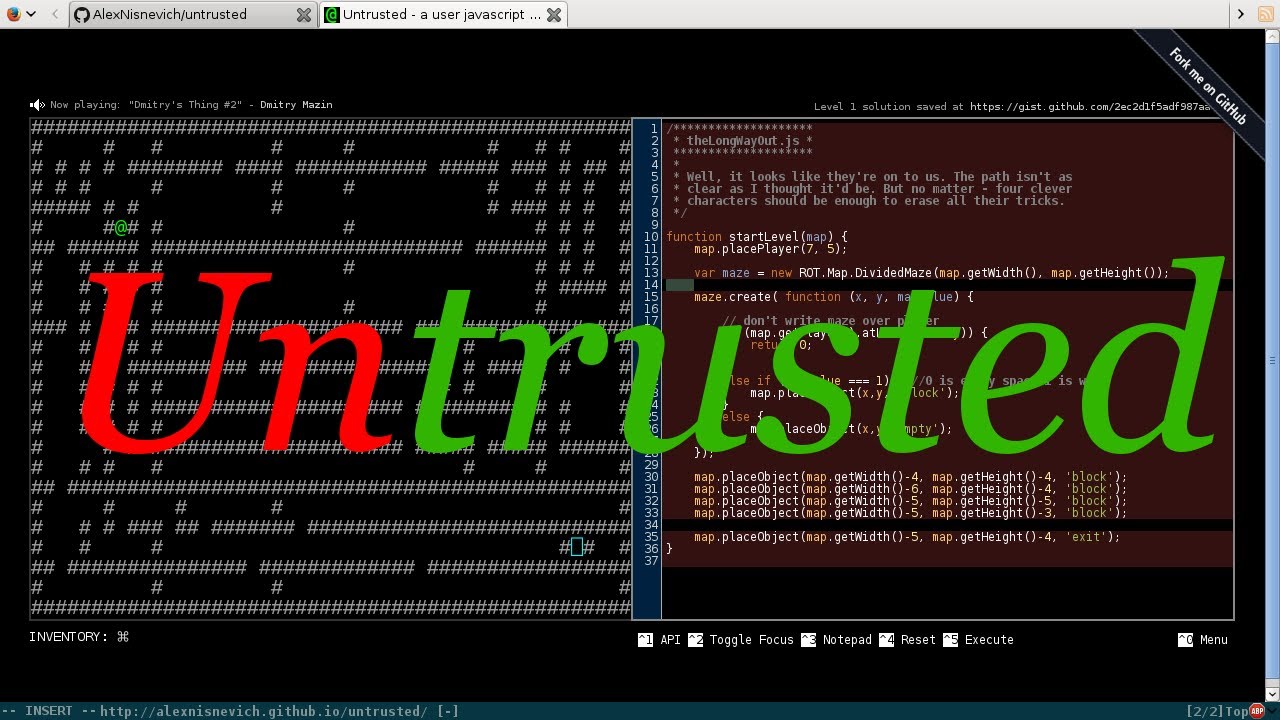 Code game github. Untrusted. Untrusted игра. Untrusted русификатор. JAVASCRIPT код браузерной игры.