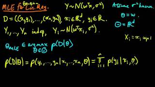 (ML 9.4) MLE for linear regression (part 1)