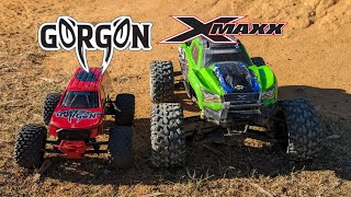 Arrma Gorgon brushless upgrade bash with Traxxas Xmaxx .... Monster Truck bash