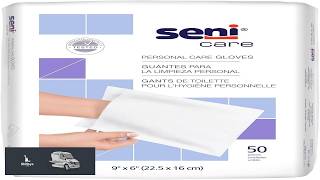 Seni Care Wash Mitt 6 x 9 White Disposable Personal Care Gloves
