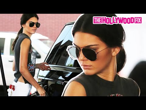Kendall Jenner Pumps Gas Wearing A Lynyrd Skynyrd Shirt With A Confederate Flag In Beverly Hills, CA