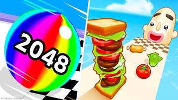 Ball Run 2048 | Sandwich Runner - All Level Gameplay Android,iOS - NEW LEVELS APK UPDATE