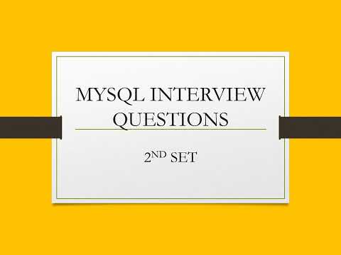 MySQL interview questions