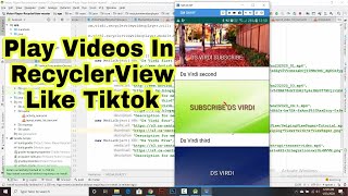 Videos Play in RecyclerView In android studio like tiktok demo app screenshot 4