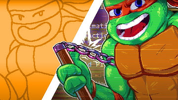 TMNT Michelangelo / Pixel Art Tutorial Timelapse