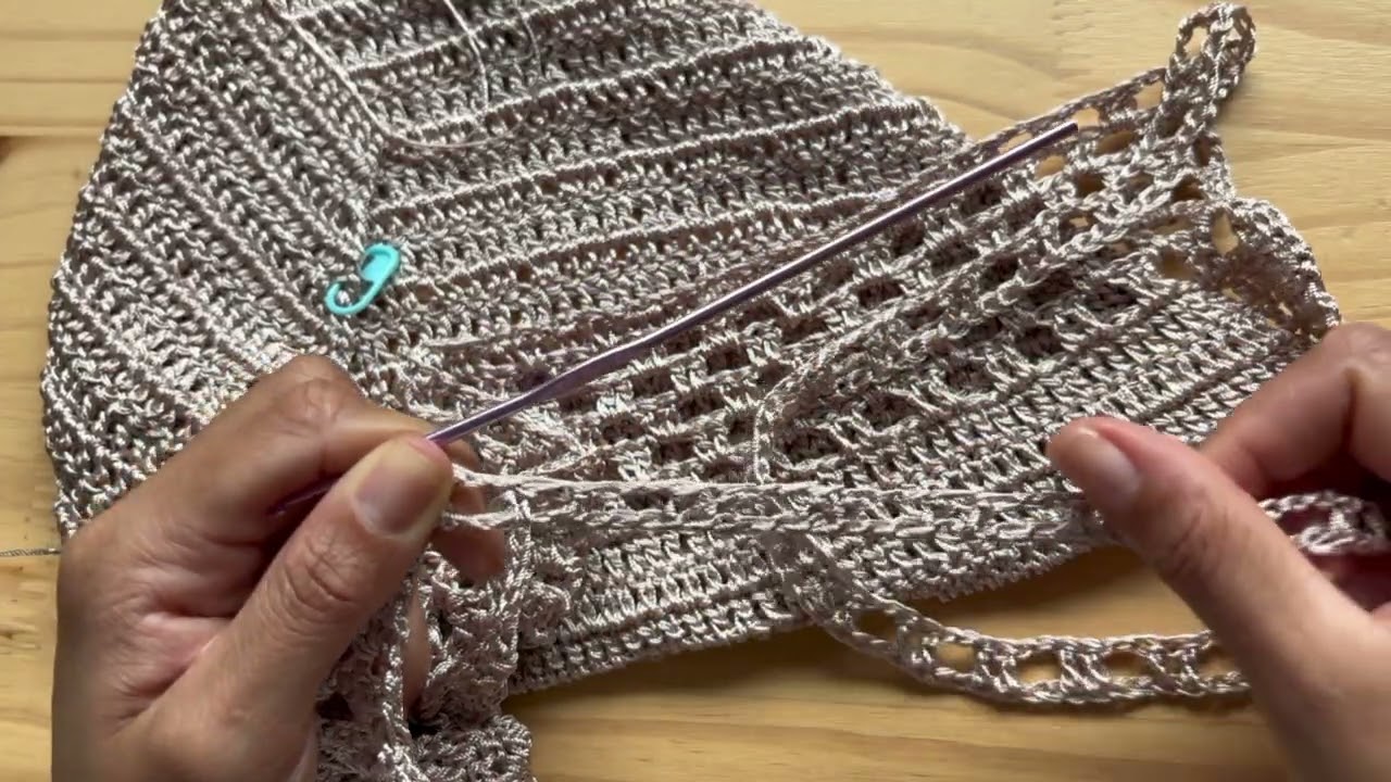 Vestido de Crochê frente única com Franja - Parte 2